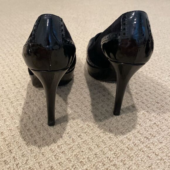 Gucci black Vintage Lace Up Platform Collegiate Women's Shoes Size 8.5 - Picture 6 of 9